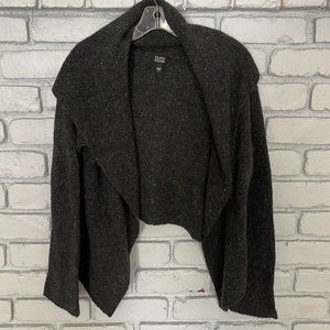 Eileen Fisher wool open front hooded cardigan L
